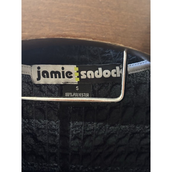 Vintage Jamie Sadock Golf Shirt Black Mock Neck Long Sleeve Snaps Detail Bubble‎ - Picture 4 of 10